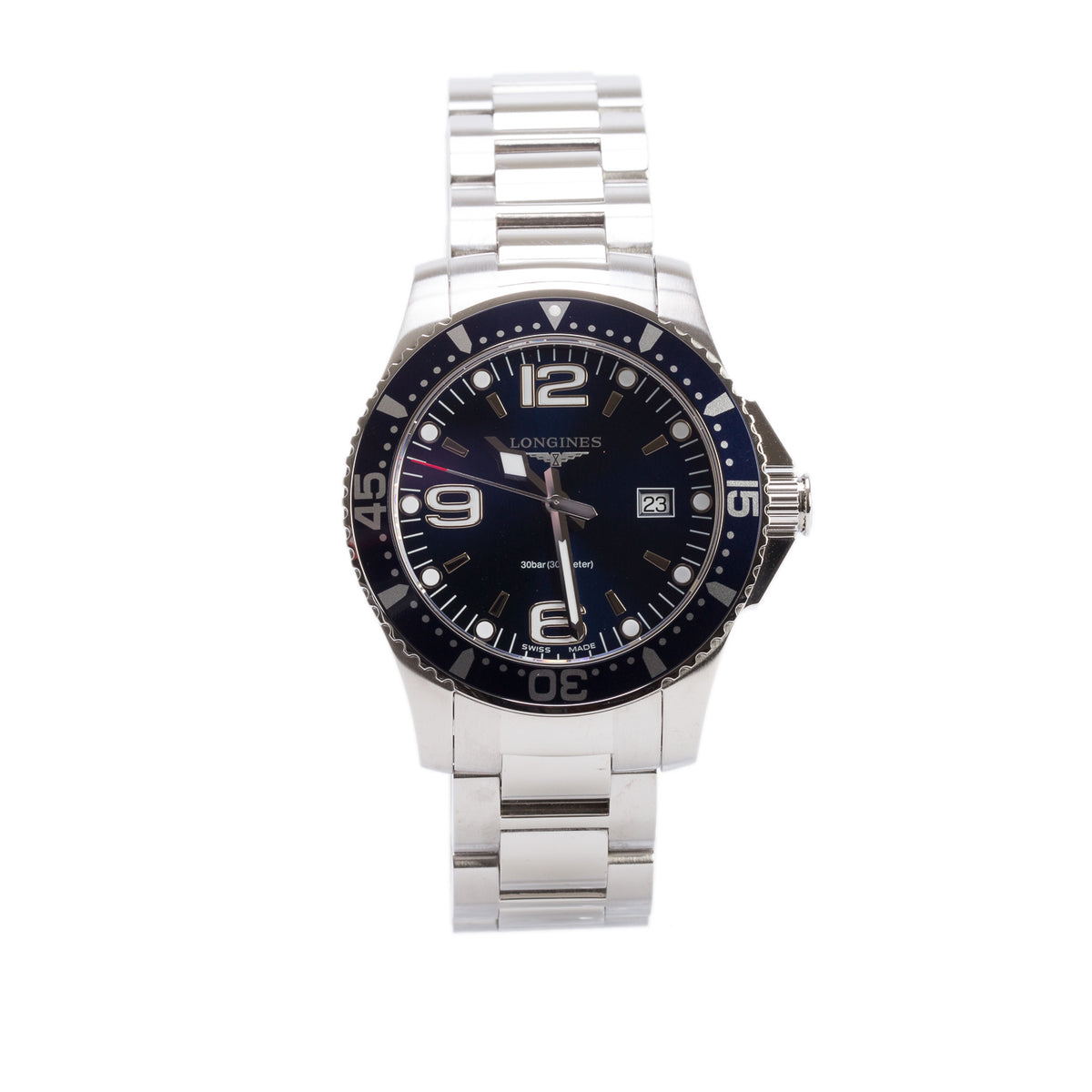Longines 2020 Stainless Steel HydroConquest 39 MM Quartz Watch Blue Dial w/ Box & Papers