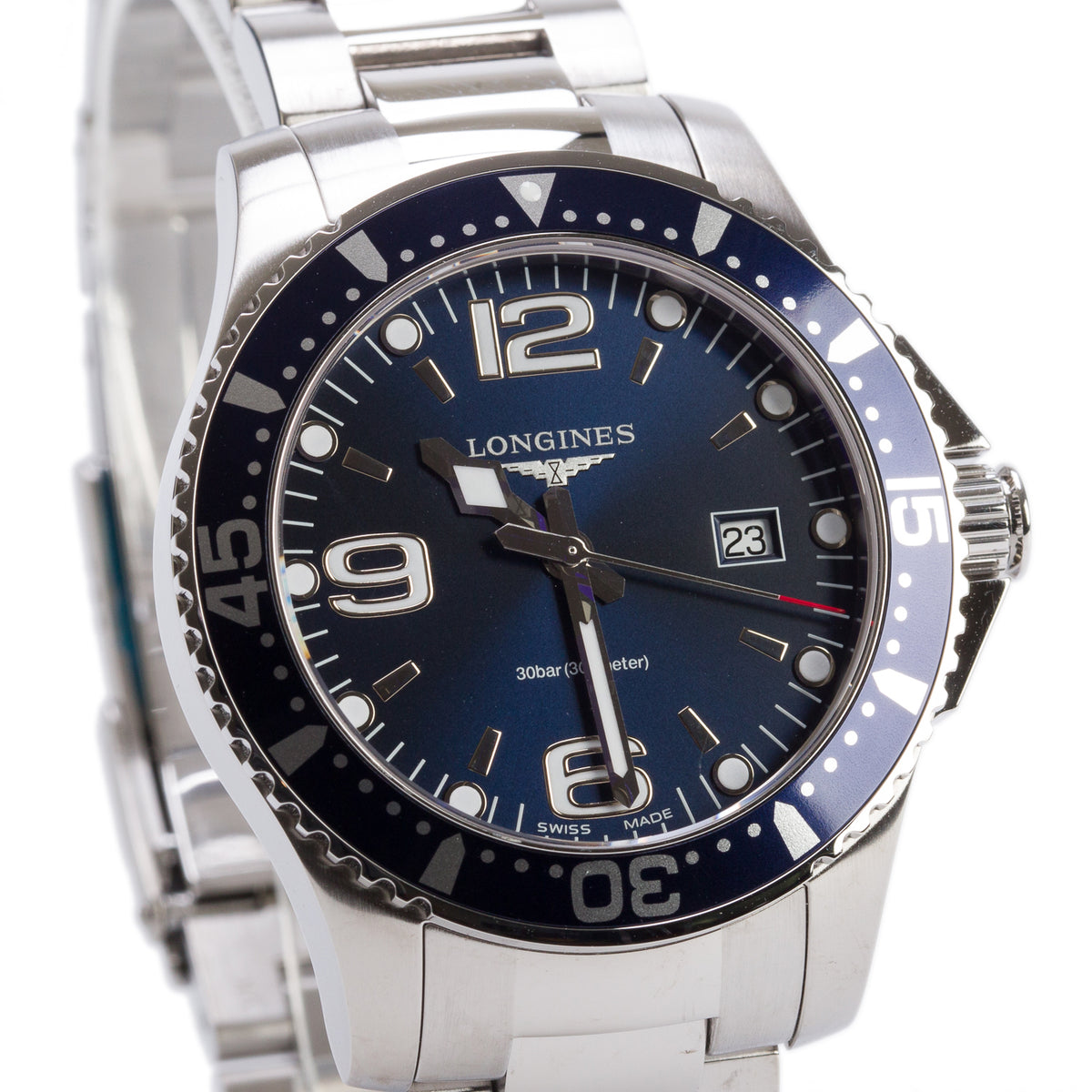 Longines 2020 Stainless Steel HydroConquest 39 MM Quartz Watch Blue Dial w/ Box & Papers