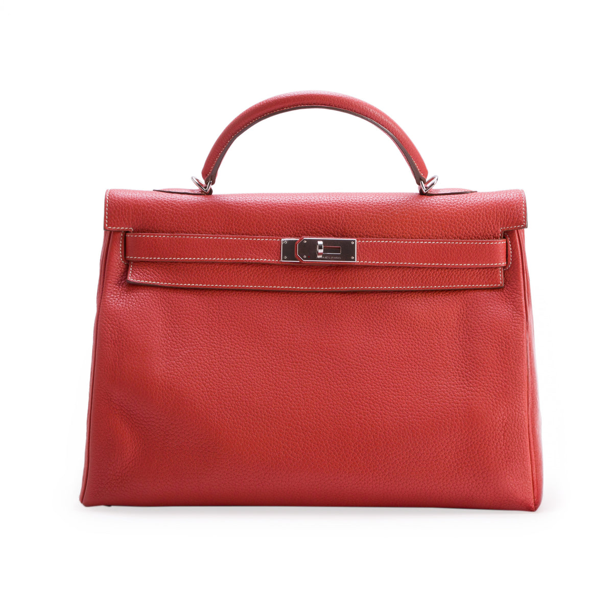 Hermes Orange Poppy Taurillon Clemence Retourne Kelly 40