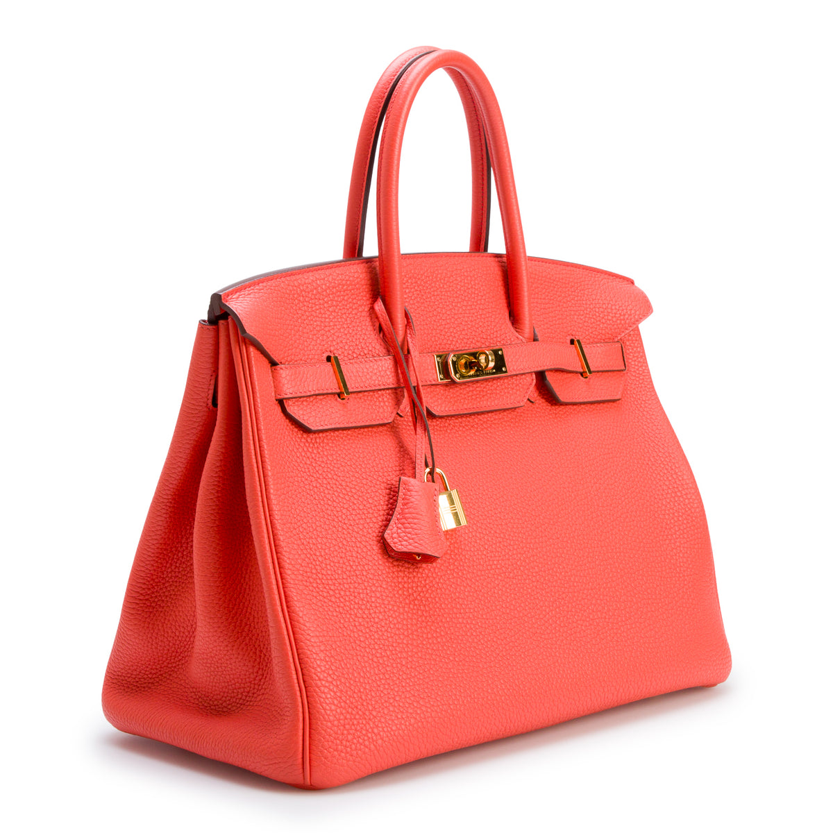 Hermes Orange Feu Taurillon Clemence Birkin 35