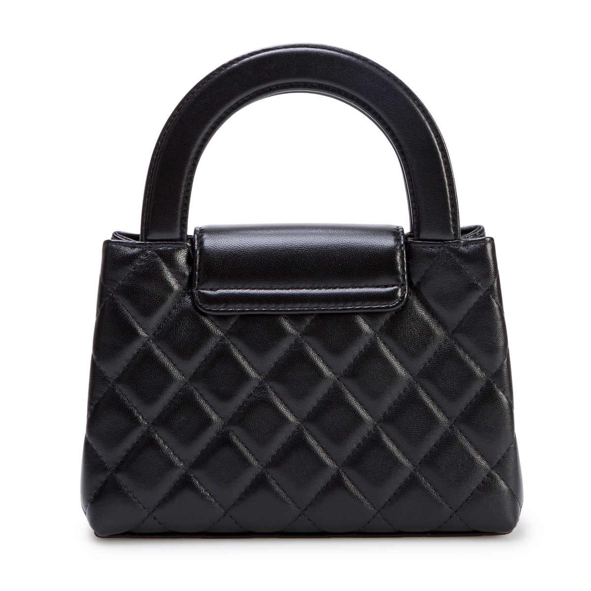 Chanel 2026 Black Shiny Aged Calfskin Quilted Nano Kelly Shopper w/ Box & Receipt