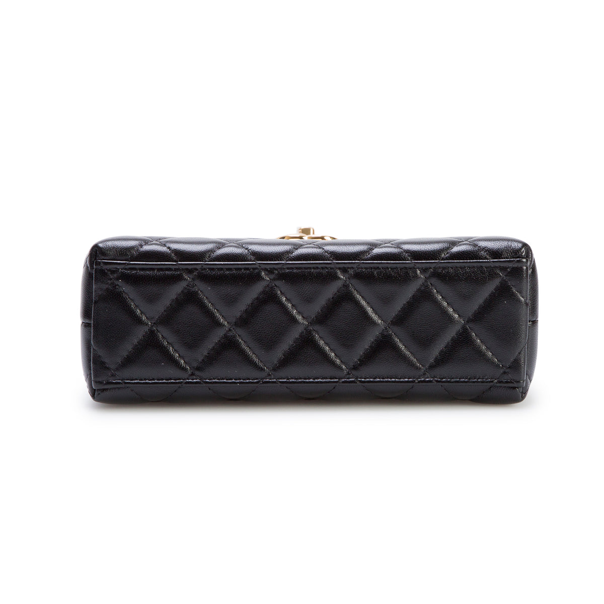 Chanel 2026 Black Shiny Aged Calfskin Quilted Nano Kelly Shopper w/ Box & Receipt