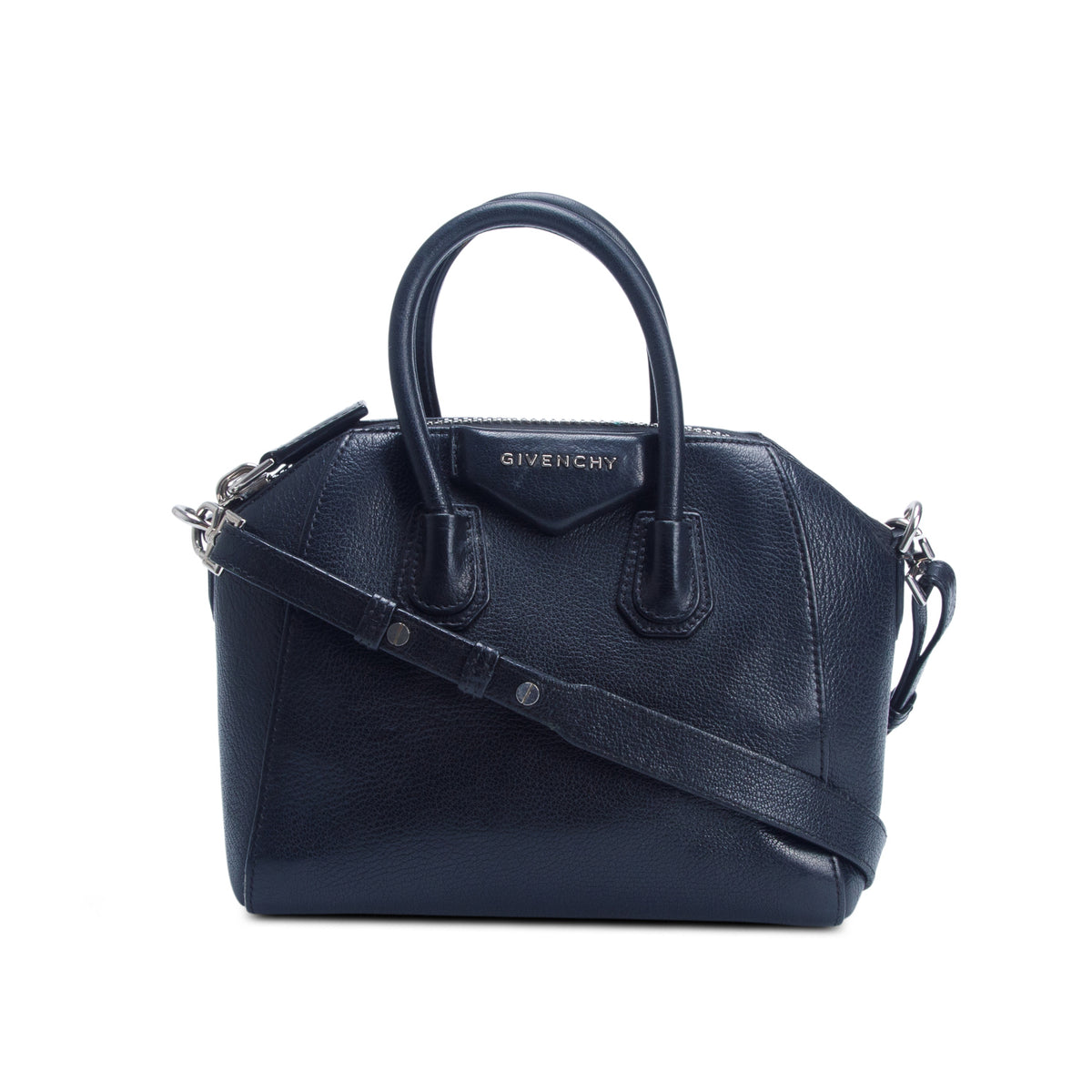 Givenchy Black Leather Mini Antigona Bag w/ Strap