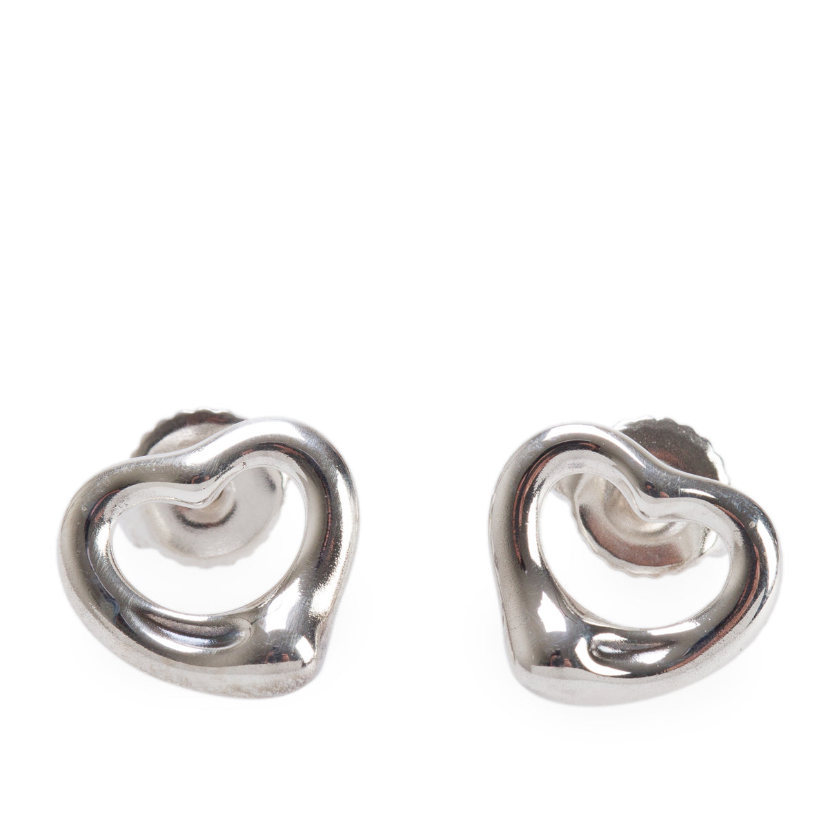 Tiffany & Co. Elsa Peretti Sterling Silver Open Heart Earrings, 11 MM