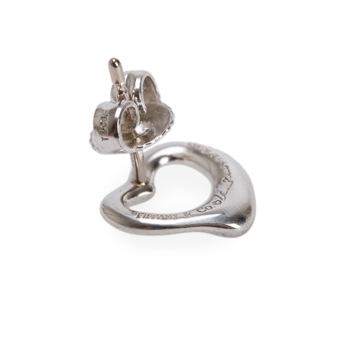 Tiffany & Co. Elsa Peretti Sterling Silver Open Heart Earrings, 11 MM