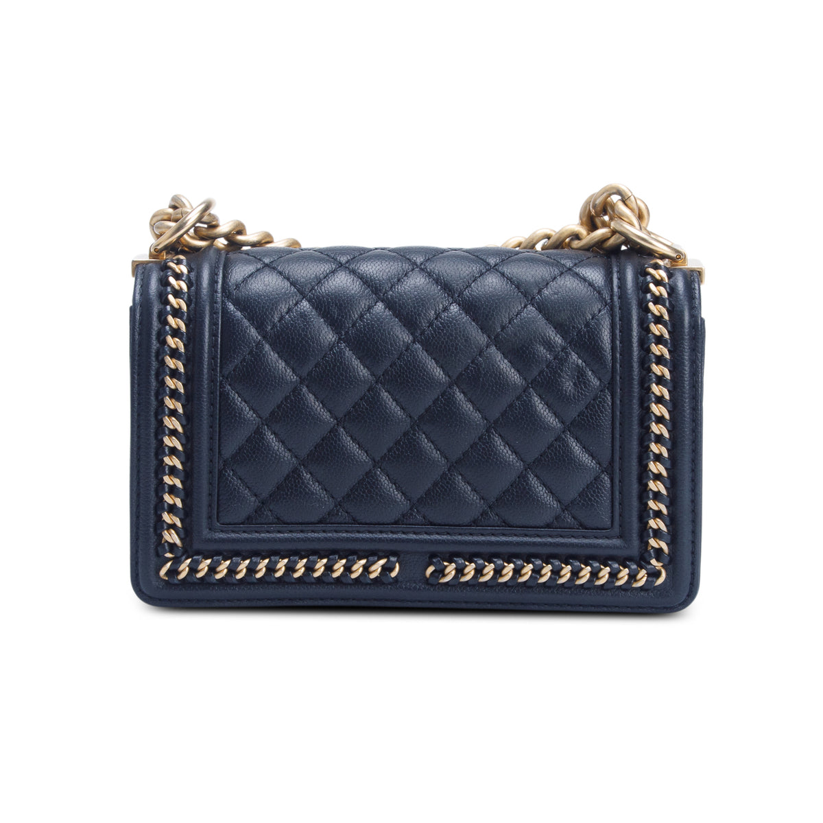 Chanel 2021 Black Caviar Quilted Small Chain Around Boy Flap w/ Box & Receipt