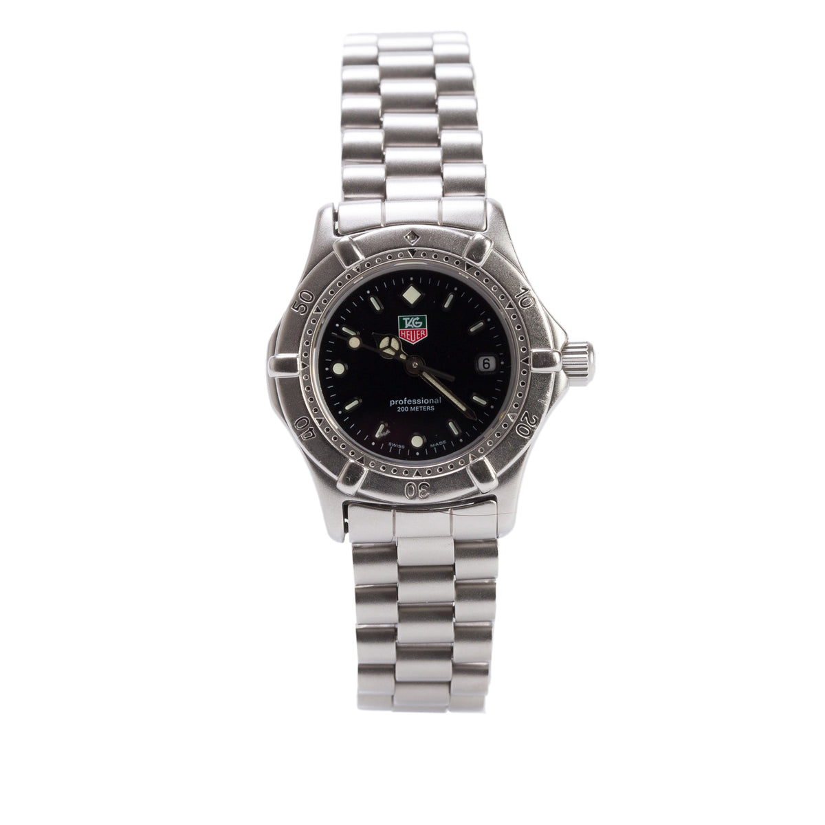 Tag Heuer Stainless Steel Professional 2000 Series 27 MM Quartz Watch Black Dial WE1410-2
