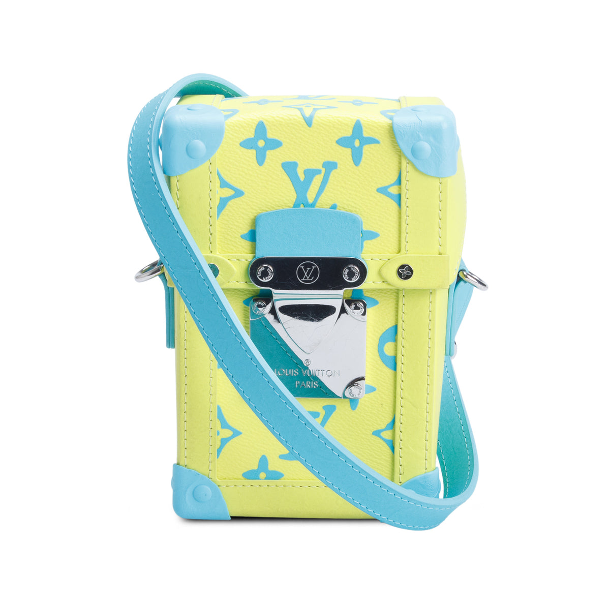 Louis Vuitton 2023 Green/Blue Monogram Playground Vertical Trunk Wearable Wallet w/ Strap