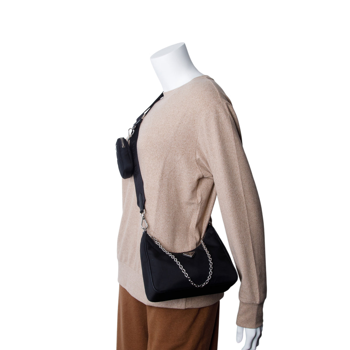 Prada 2021 Black Re-Edition 2005 Re-Nylon Bag w/ Box, Authenticity Card & Straps
