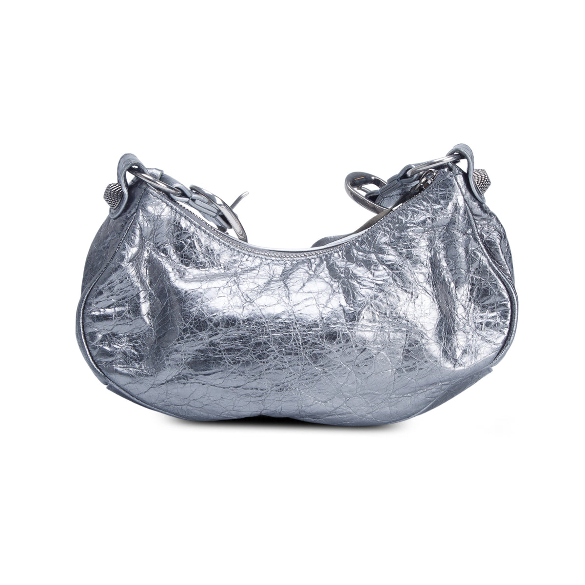 Balenciaga Silver Agneau Arena Le Cagole Shoulder Bag XS w/ Box