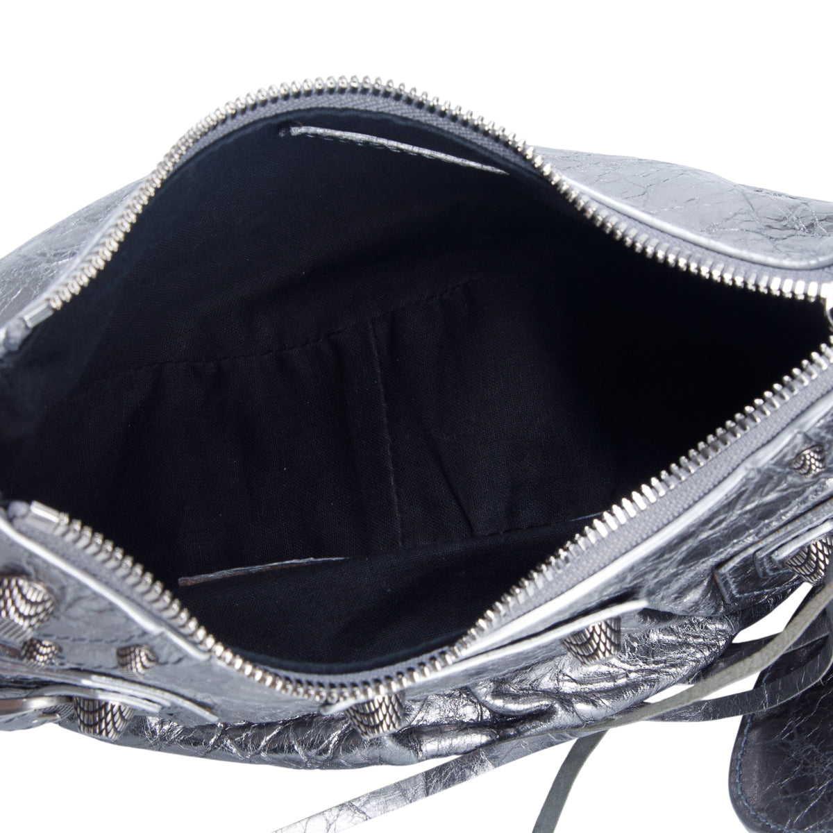 Balenciaga Silver Agneau Arena Le Cagole Shoulder Bag XS w/ Box