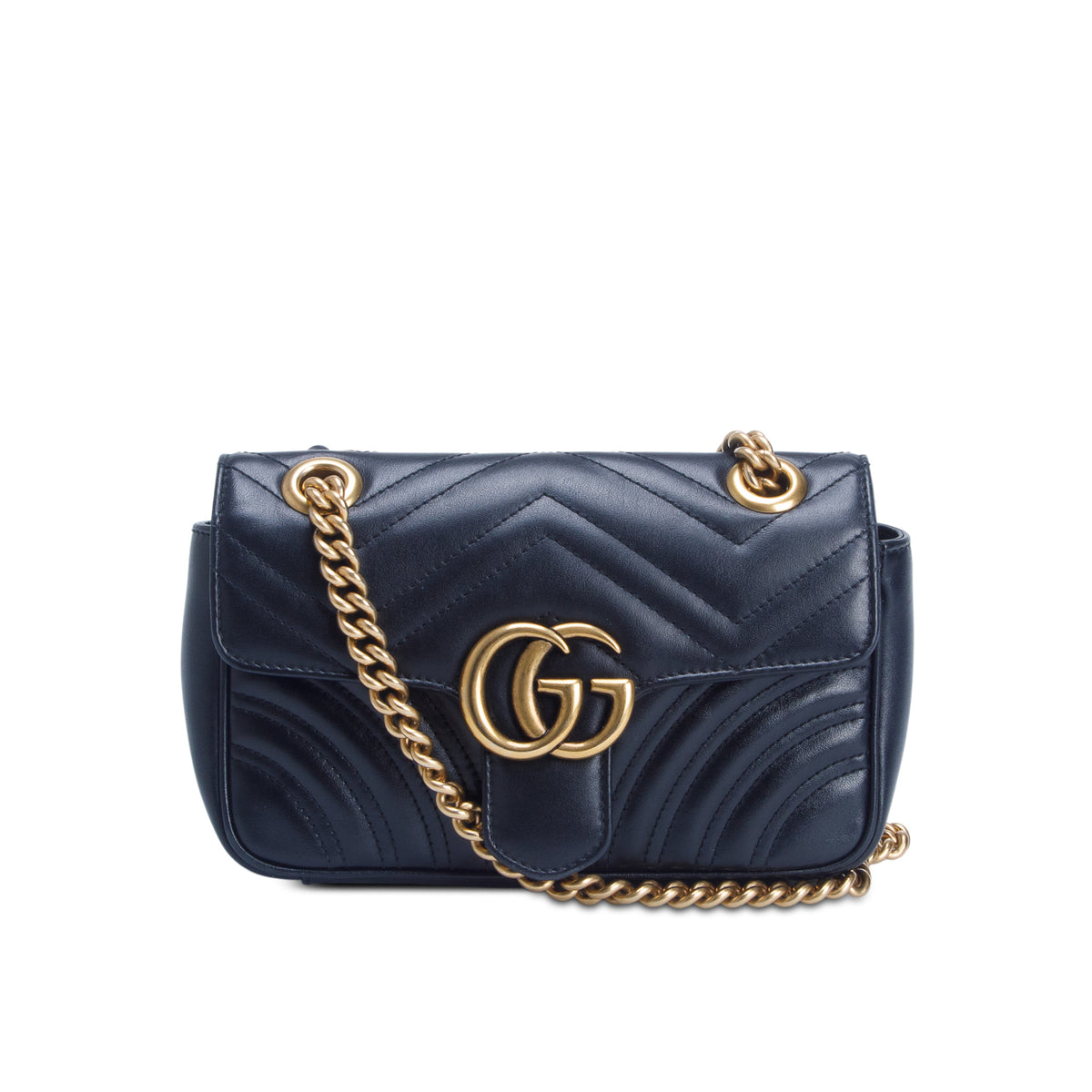 Gucci Black GG Marmont Matelasse Small Shoulder Bag