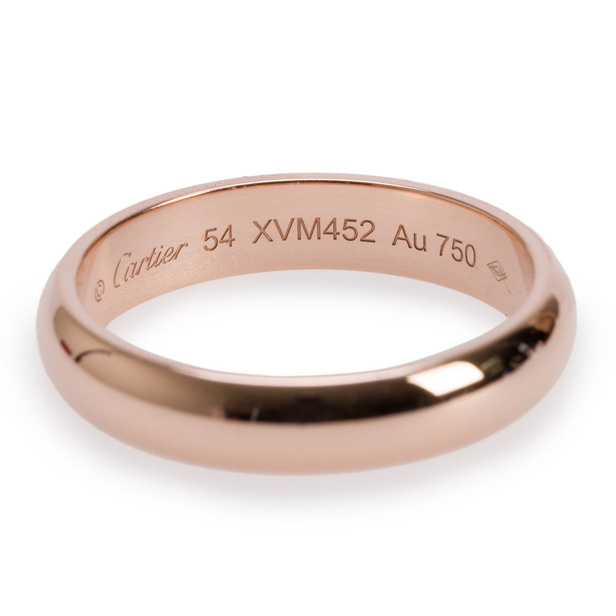 Cartier 18k Rose Gold 4 MM C de Cartier Wedding Band Ring, Size 54 7 w/ Box