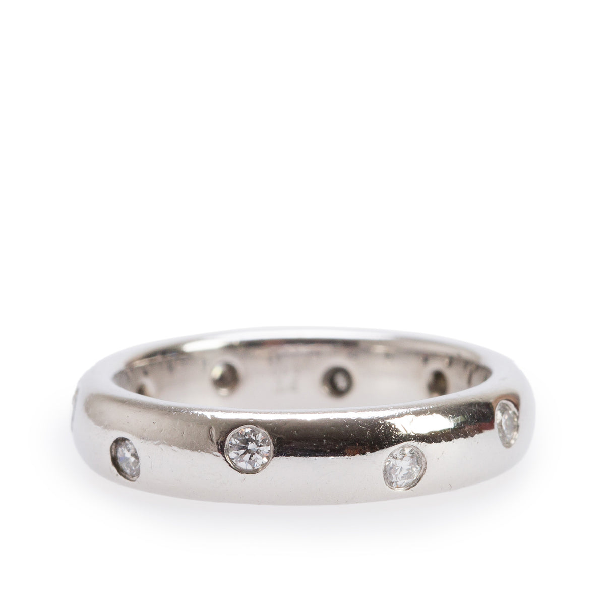 Tiffany & Co. Platinum Diamond Etoile 4 MM Band Ring, Size 5.5