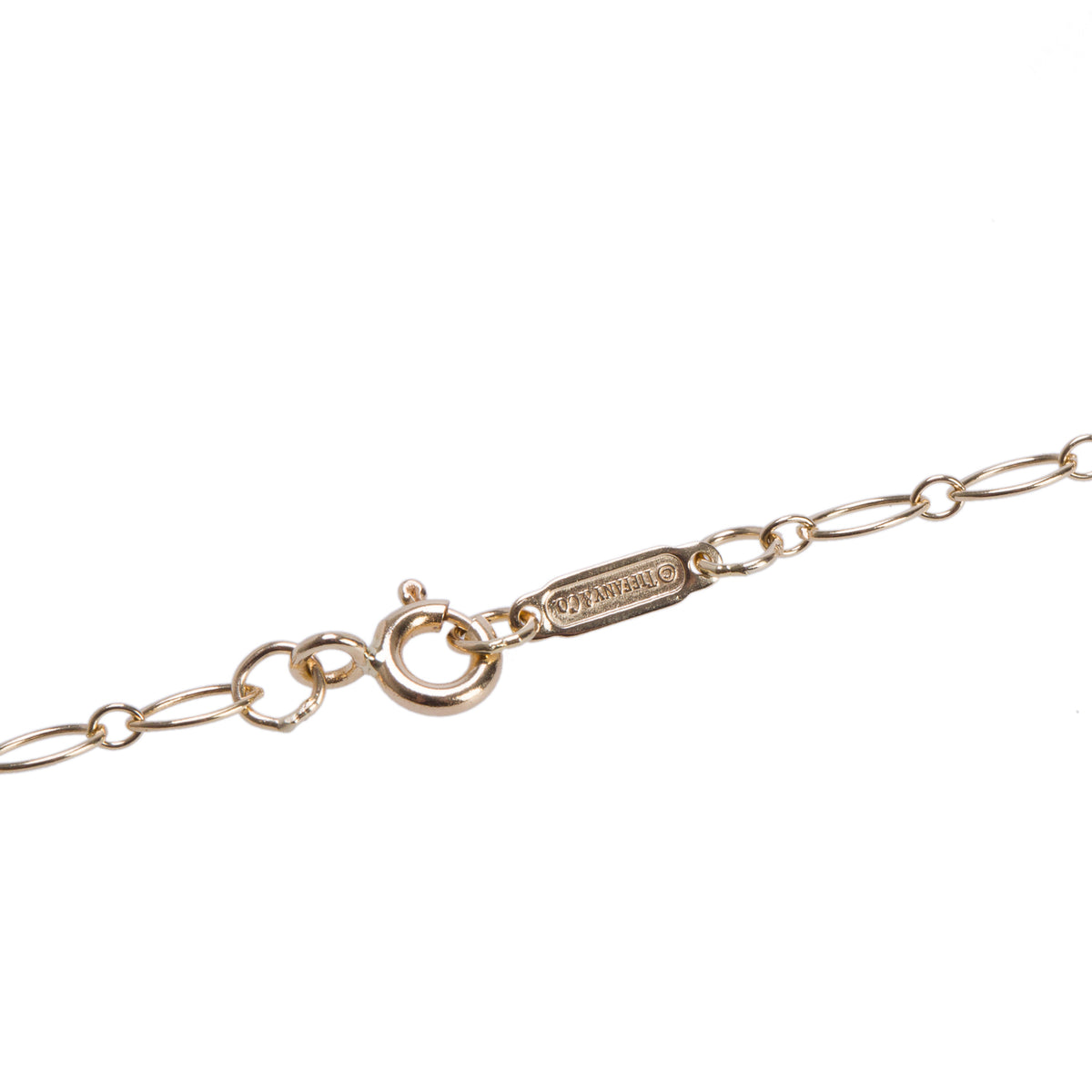 Tiffany & Co. 18k Yellow Gold Diamond Clover Key Pendant Necklace w/ Box