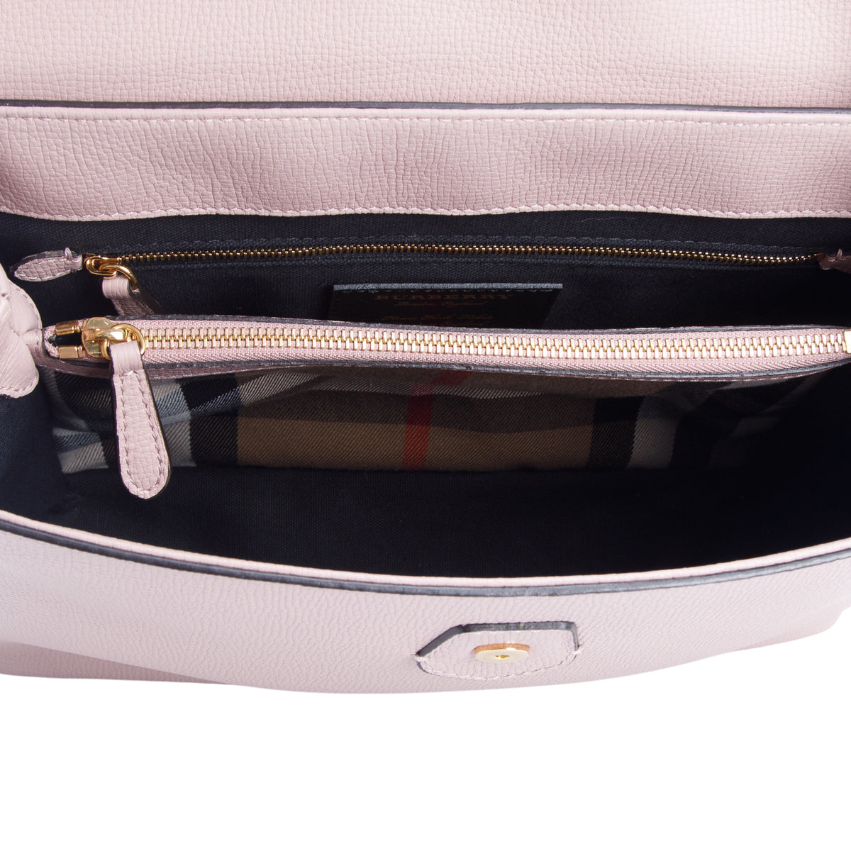Burberry Pink Derby Calfskin House Check Medium Camberley Bag
