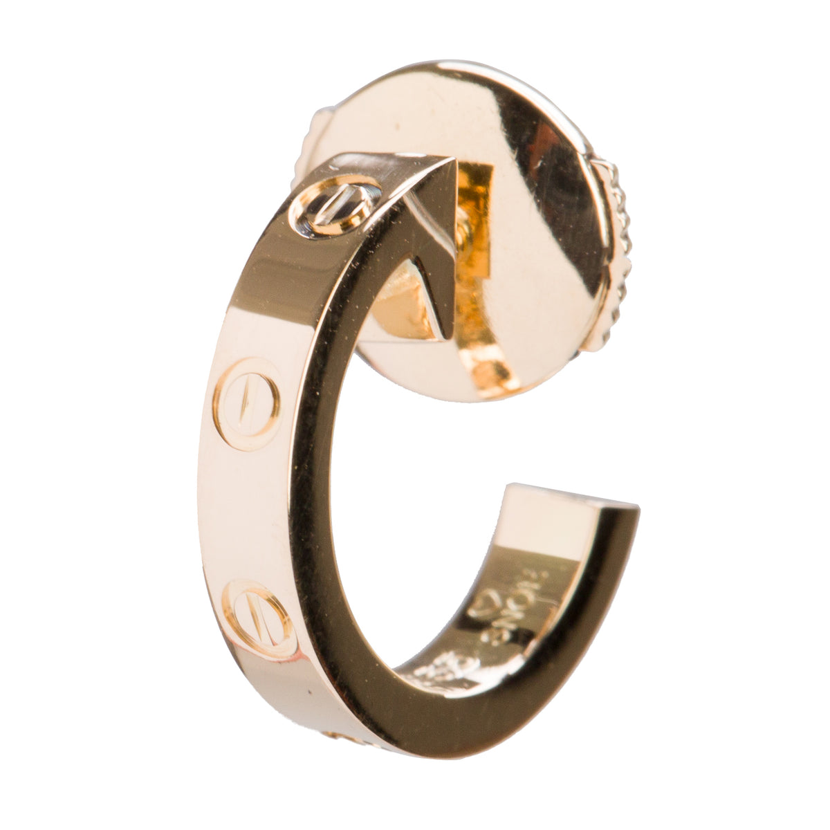Cartier 18k Yellow Gold Love Hoop Earrings, Small Model w/ Box