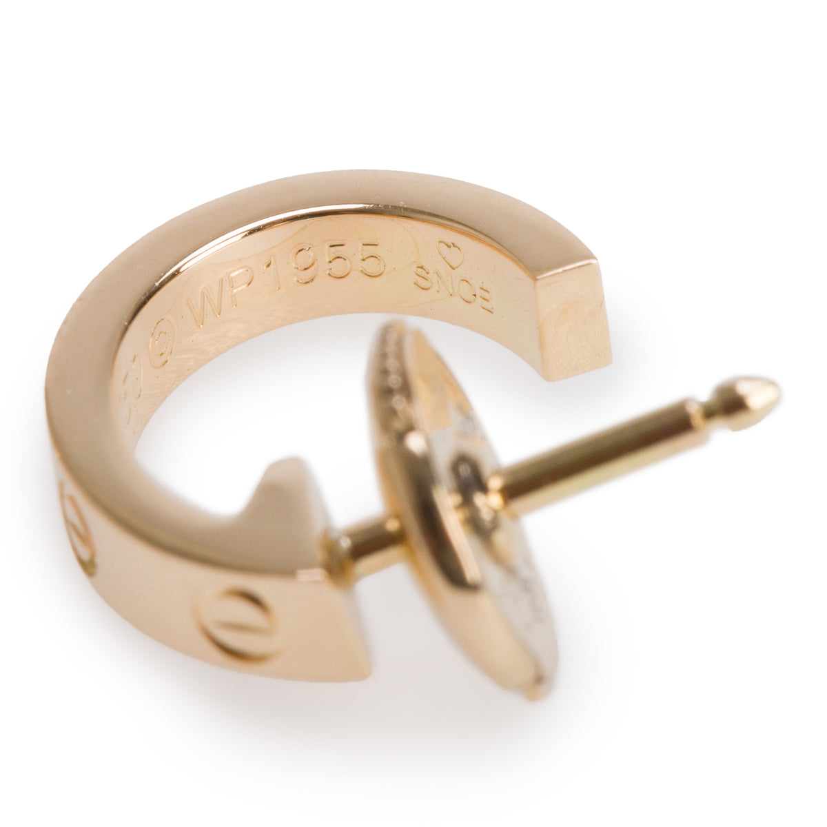 Cartier 18k Yellow Gold Love Hoop Earrings, Small Model w/ Box