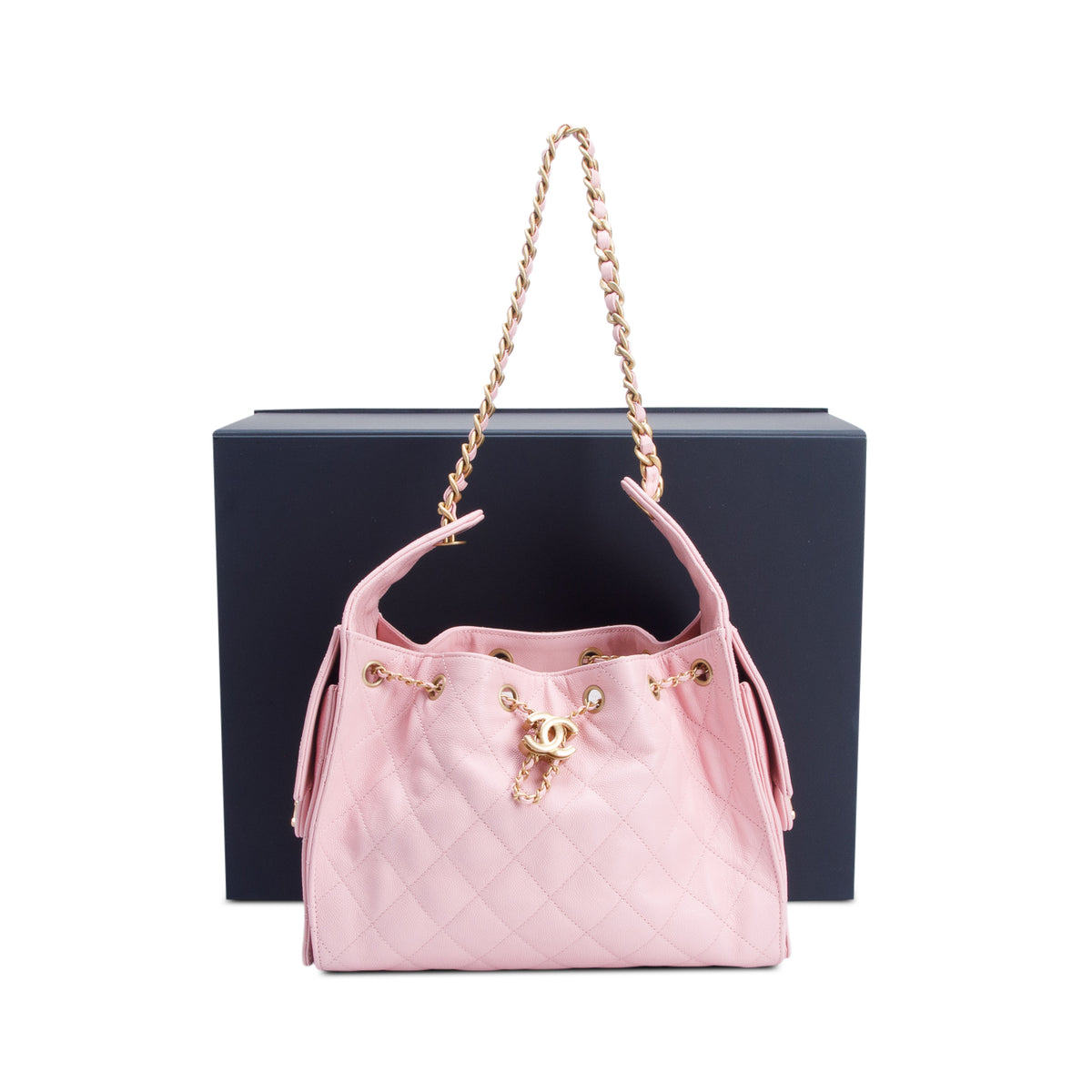 Chanel Pink Caviar Quilted Small Chanel 25 Handbag w/ Box