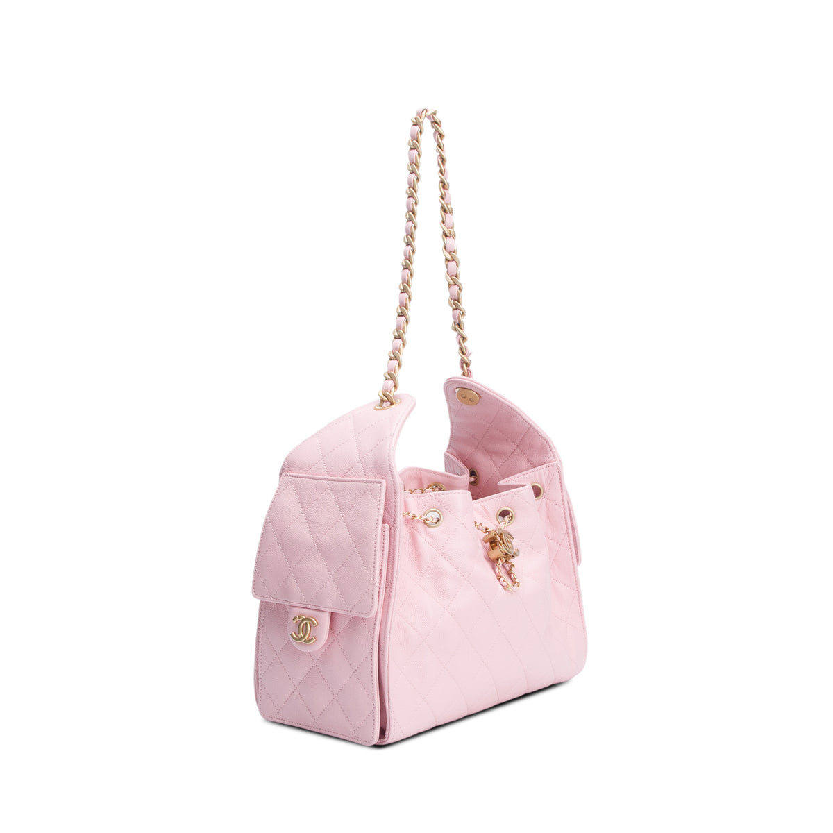 Chanel Pink Caviar Quilted Small Chanel 25 Handbag w/ Box