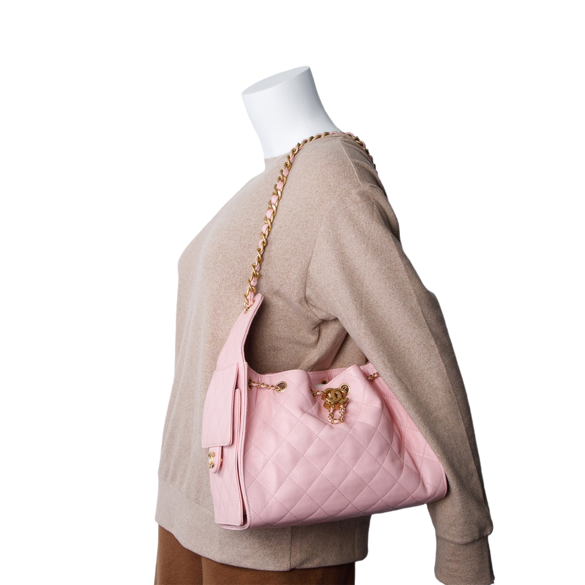 Chanel Pink Caviar Quilted Small Chanel 25 Handbag w/ Box