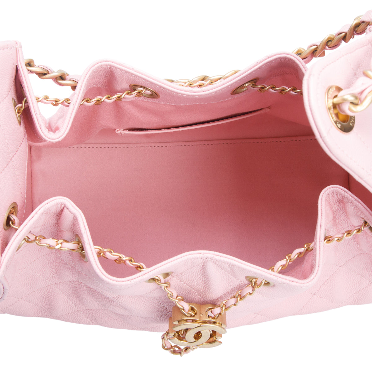 Chanel Pink Caviar Quilted Small Chanel 25 Handbag w/ Box