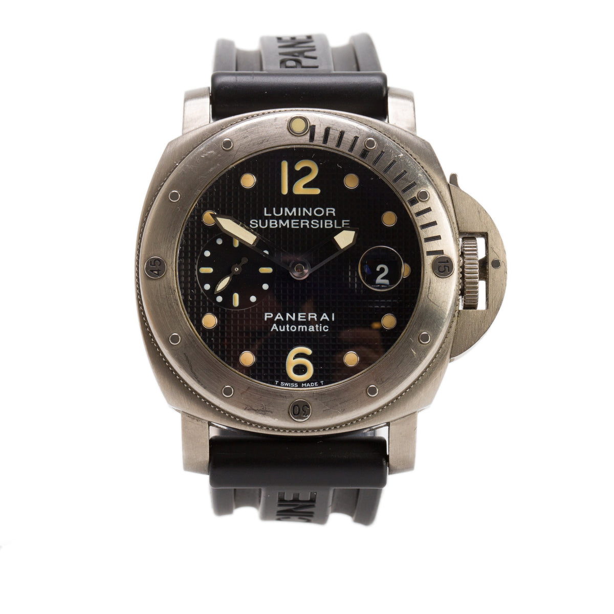 Panerai Titanium Luminor Submersible 44 MM Automatic Watch Black Dial PAM00025 w/ Box & Papers