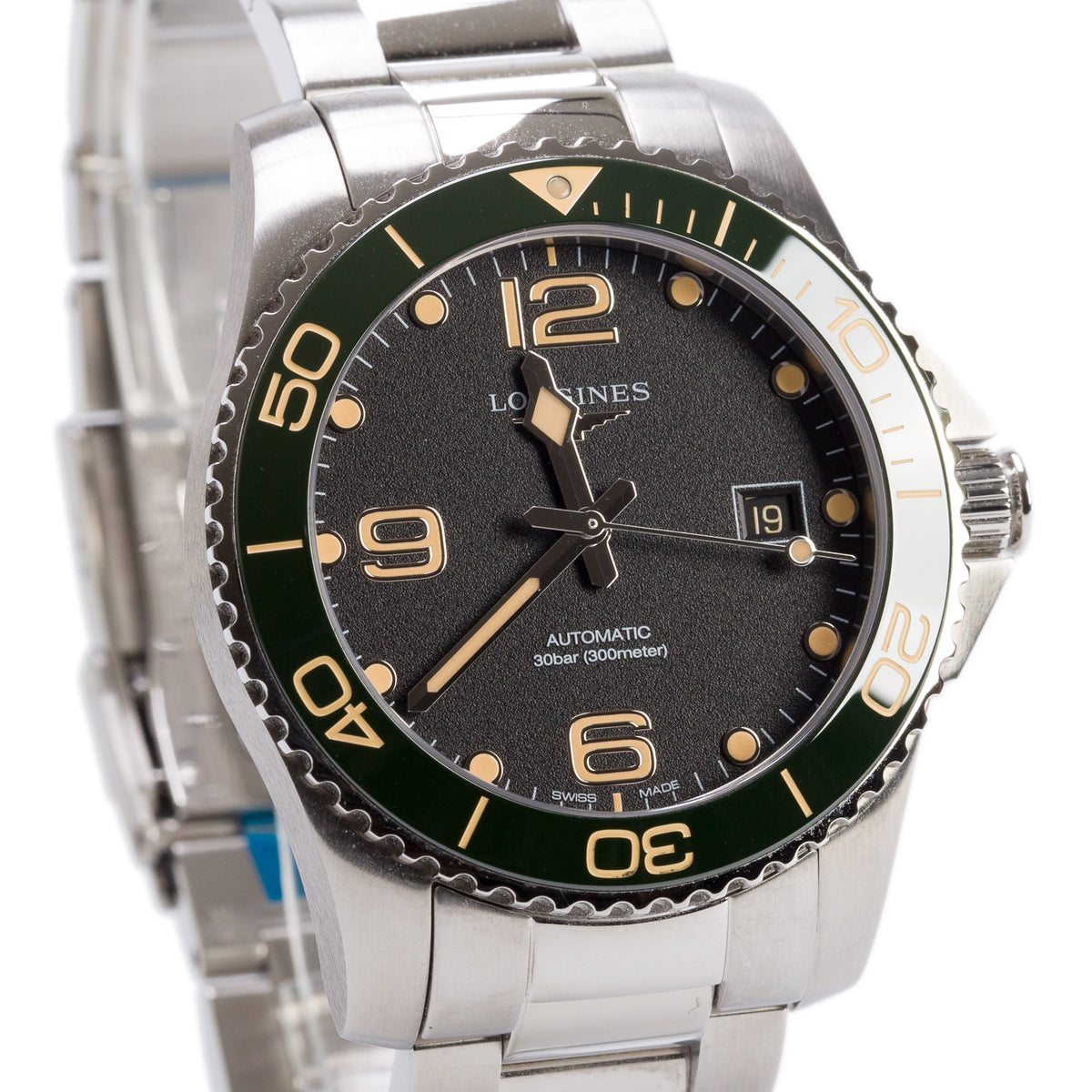 Longines 2026 Stainless Steel HydroConquest 41 MM Automatic Watch Green Bezel Black Dial w/ Box & Papers