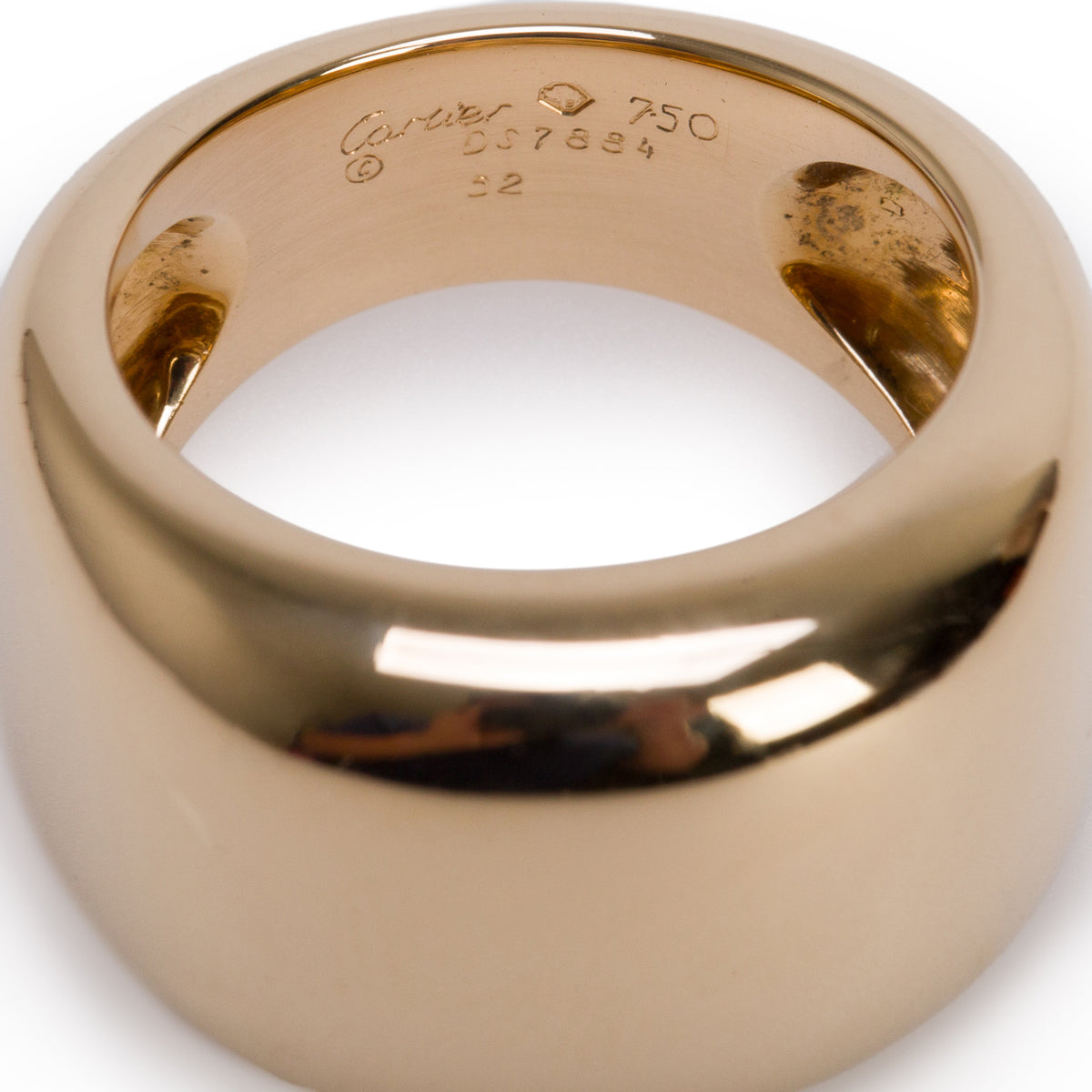 Cartier Vintage Paris 18k Yellow Gold Nouvelle Vague Dome Ring, Size 52 6.25