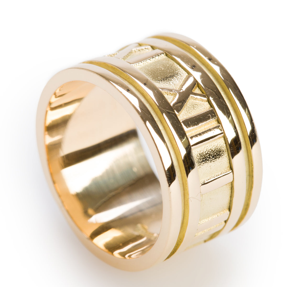 Tiffany & Co. Vintage 18k Yellow Gold Wide 11.5 MM Atlas Band Ring , Size 7.5