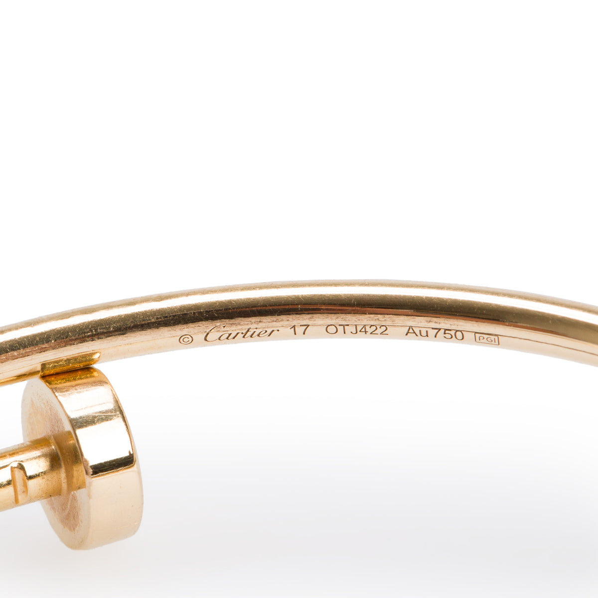 Cartier 18k Yellow Gold Juste Un Clou Bracelet, Small Model Size 17 w/ Box & Receipt