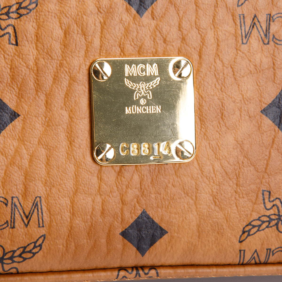 MCM Cognac Visetos Rockstar Vanity Case w/ Strap