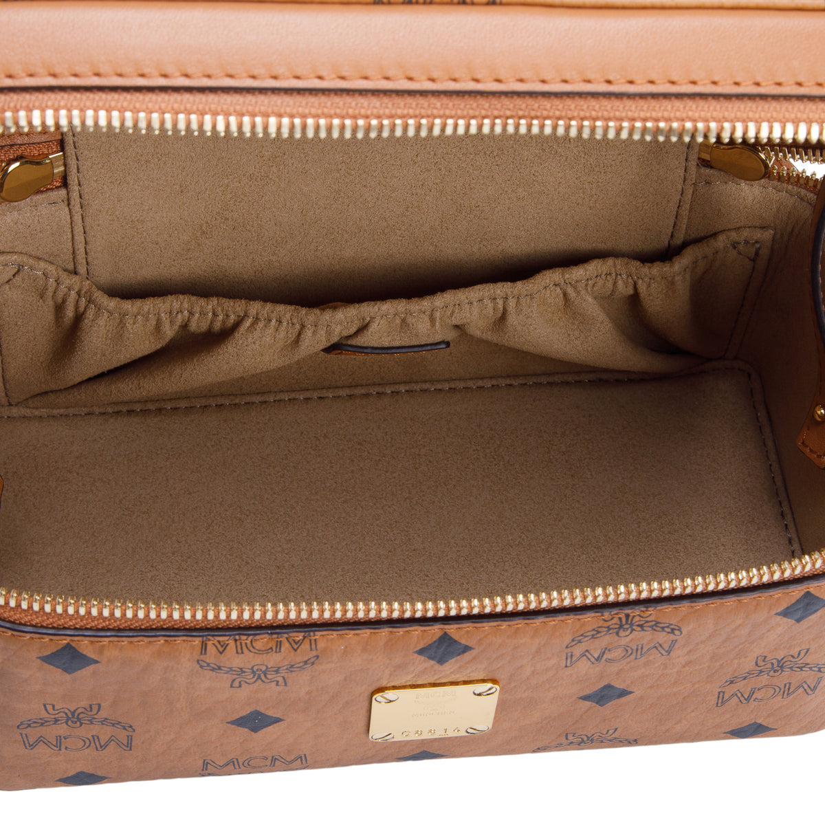 MCM Cognac Visetos Rockstar Vanity Case w/ Strap
