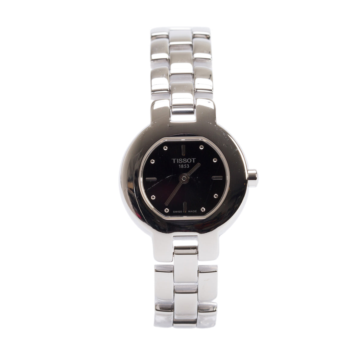Tissot  Stainless Steel 24 MM Quartz Watch Black Dial