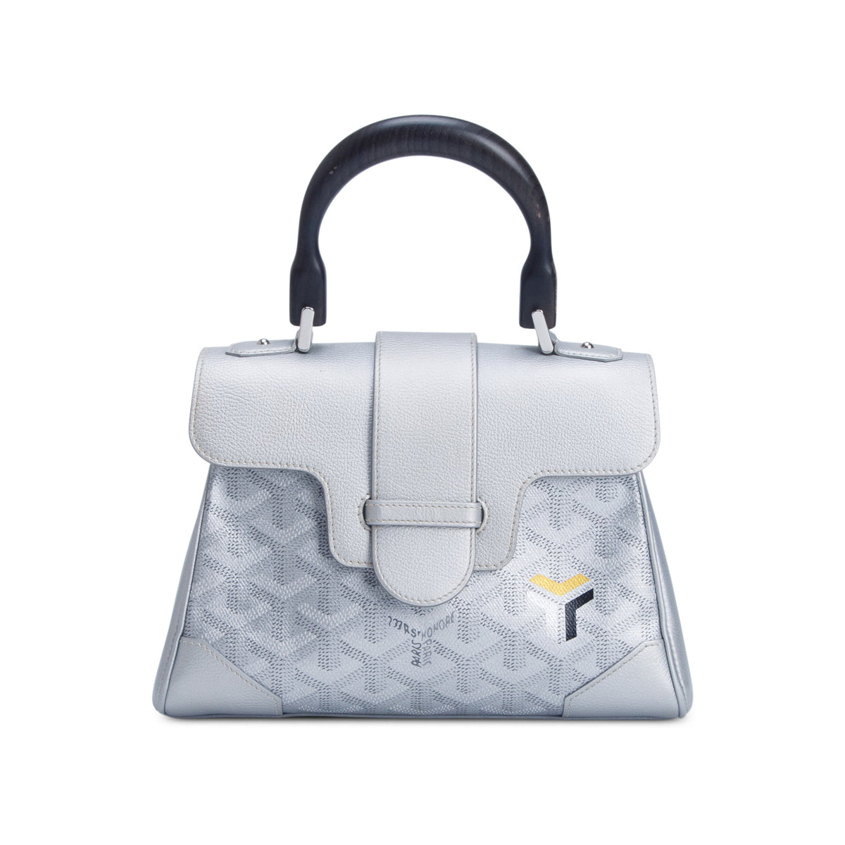 Goyard 2020 Silver Leather & Canvas Precious Metals Saigon Souple Mini Bag w/ Strap