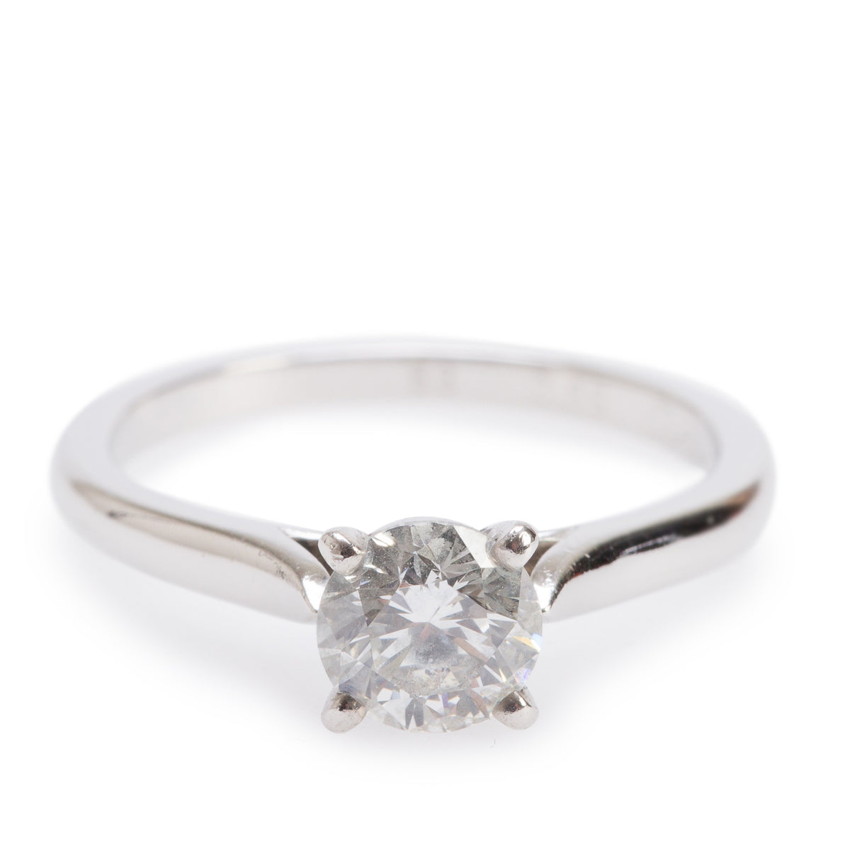 Cartier Platinum 0.86 ct. Diamond Solitaire Engagement Ring, Size 53 6.5 w/ GIA Diamond Certificate