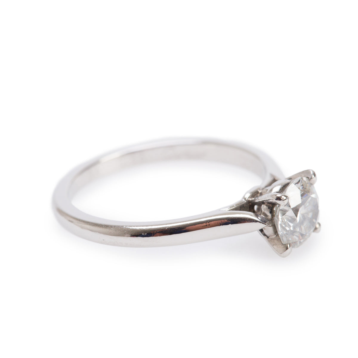 Cartier Platinum 0.86 ct. Diamond Solitaire Engagement Ring, Size 53 6.5 w/ GIA Diamond Certificate