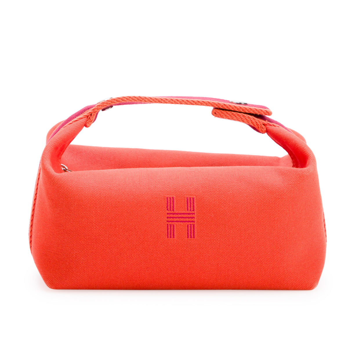 Hermes Orange Feu Canvas Large Bride-A-Brac Pouch