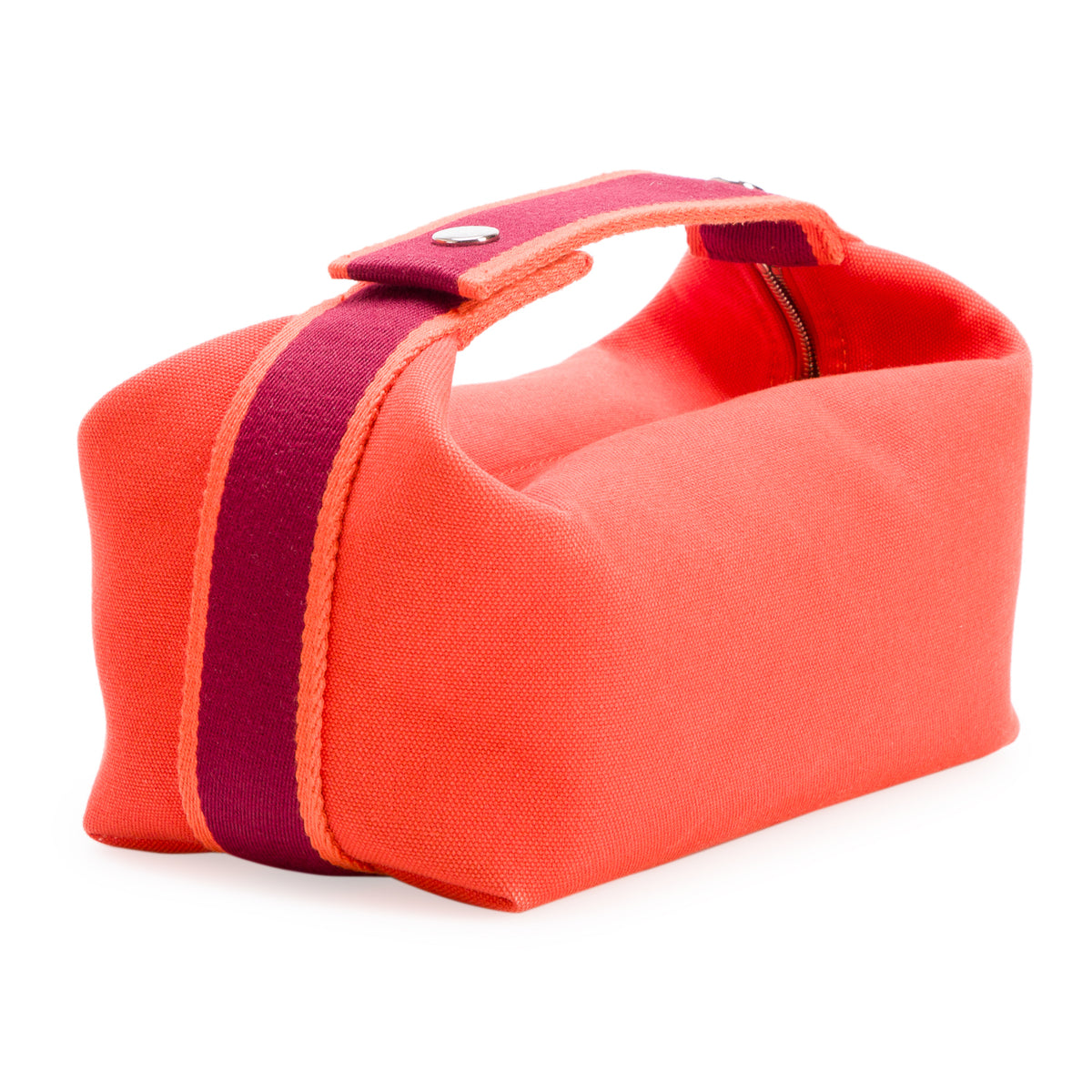 Hermes Orange Feu Canvas Large Bride-A-Brac Pouch