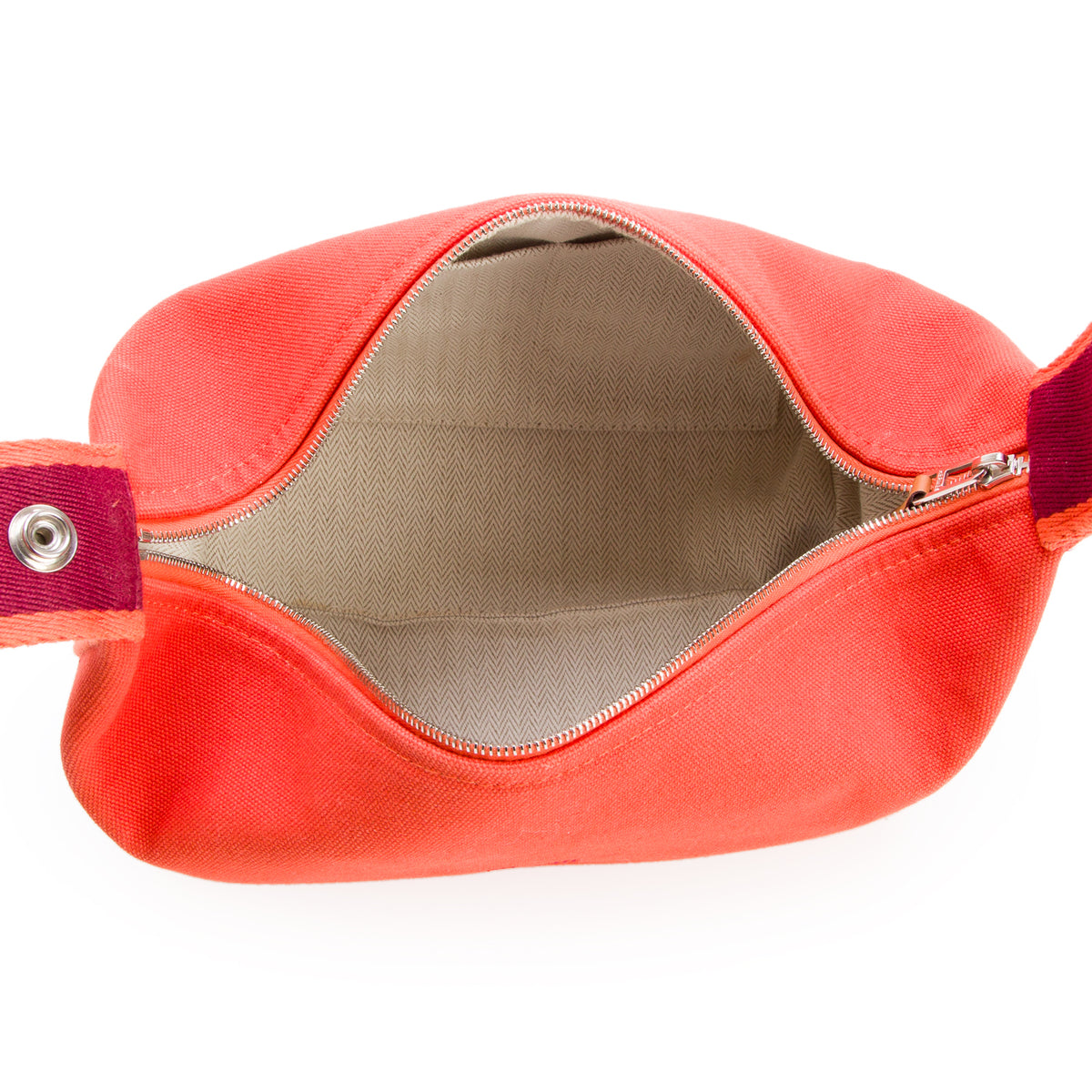 Hermes Orange Feu Canvas Large Bride-A-Brac Pouch