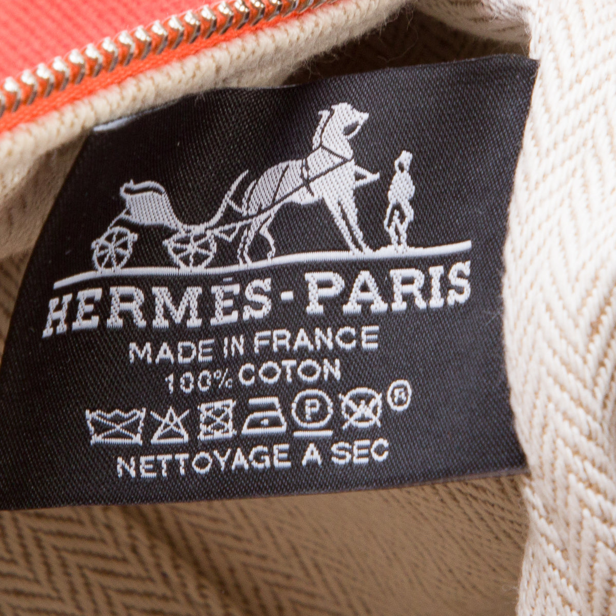 Hermes Orange Feu Canvas Large Bride-A-Brac Pouch