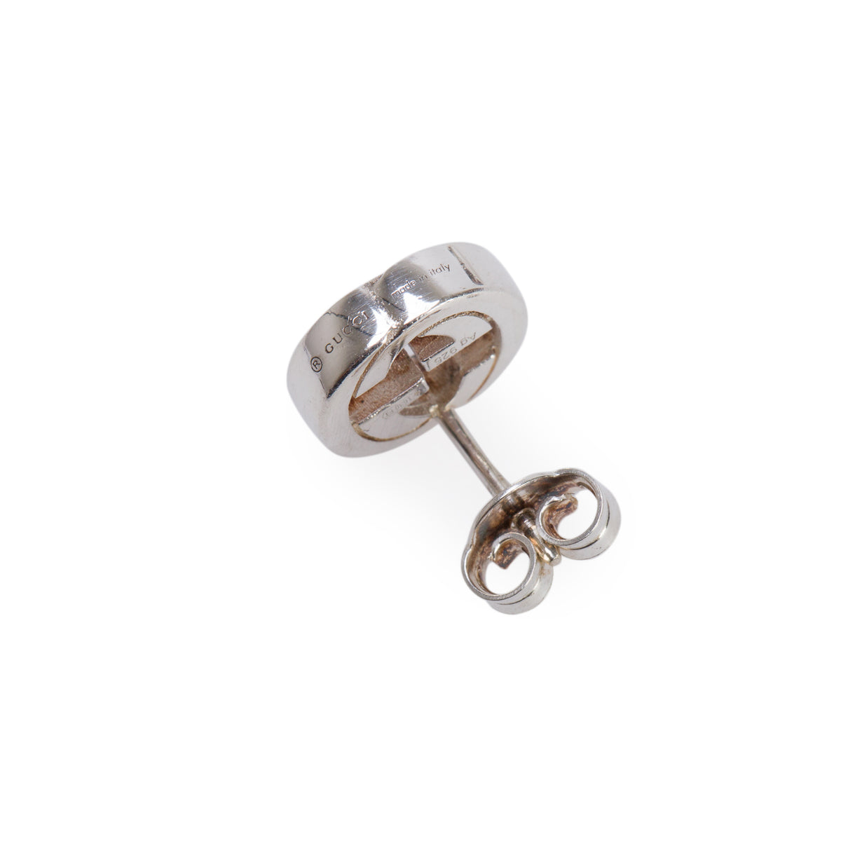 Gucci Sterling Silver Interlocking G Stud Earrings