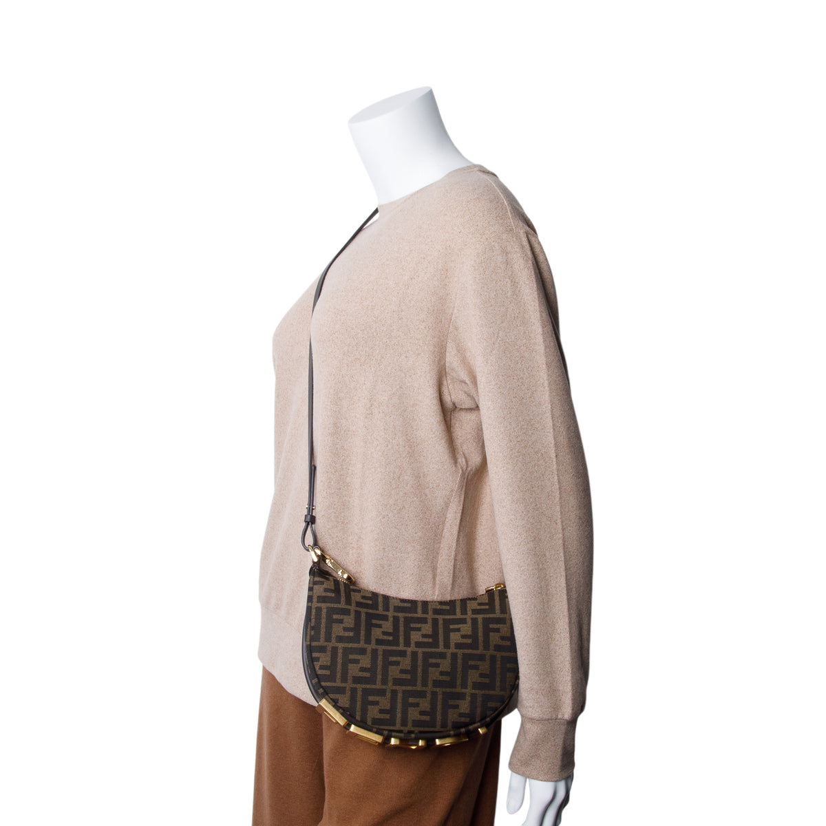 Fendi 2026 Brown FF Zucca Jacquard Mini Fendigraphy Bag w/ Box, Strap & Receipt