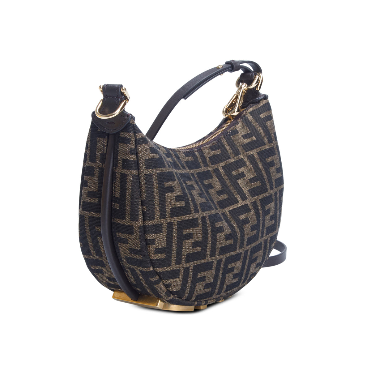Fendi 2026 Brown FF Zucca Jacquard Mini Fendigraphy Bag w/ Box, Strap & Receipt