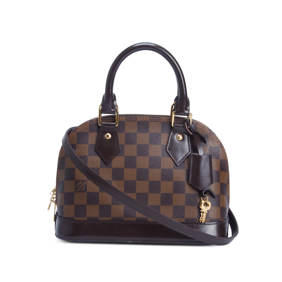 Louis Vuitton Damier Ebene Alma BB w/ Strap & Receipt