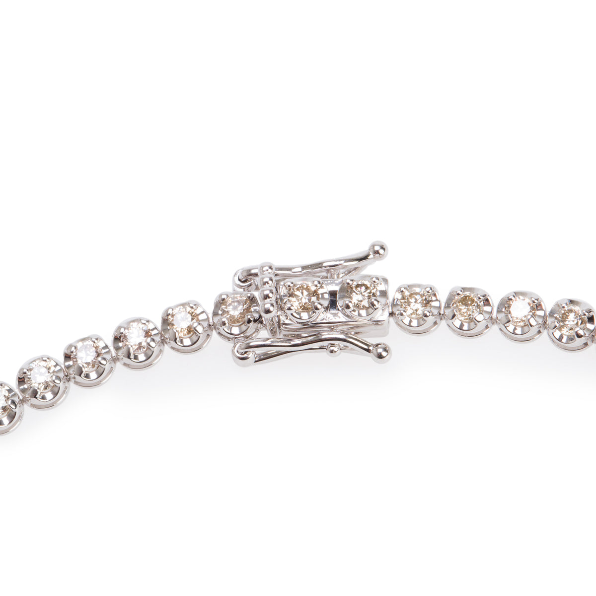 18k White Gold 4.60 tcw. Graduated Diamond Tennis Necklace