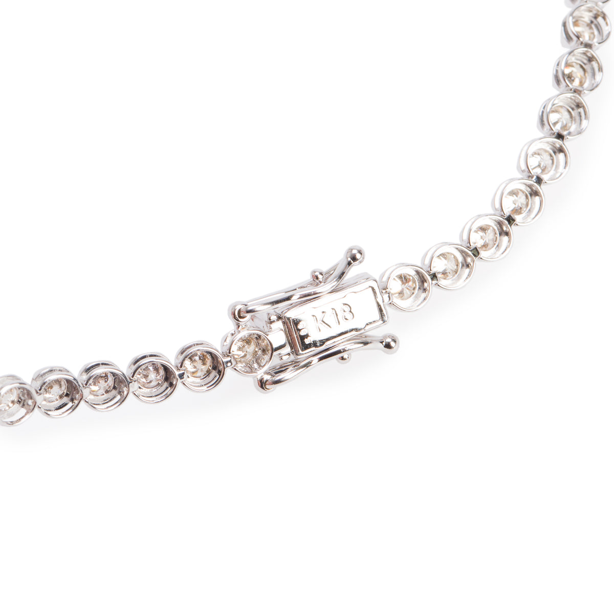 18k White Gold 4.60 tcw. Graduated Diamond Tennis Necklace