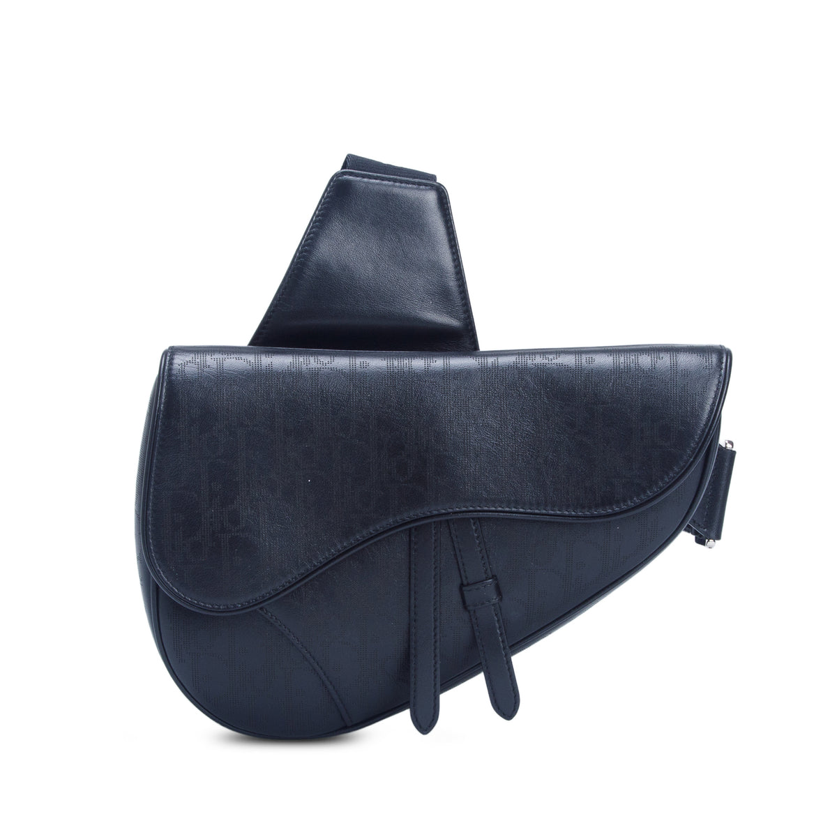 Christian Dior 2021 Calfskin Perforated Oblique Galaxy Saddle Bag w/ Authenticity Card