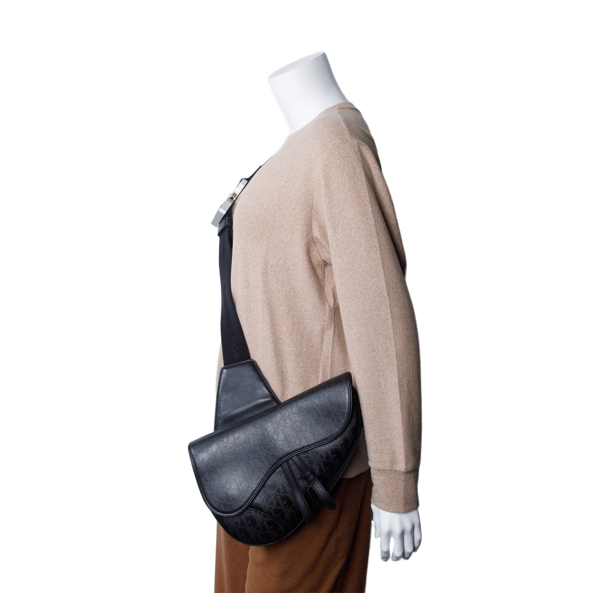 Christian Dior 2021 Calfskin Perforated Oblique Galaxy Saddle Bag w/ Authenticity Card