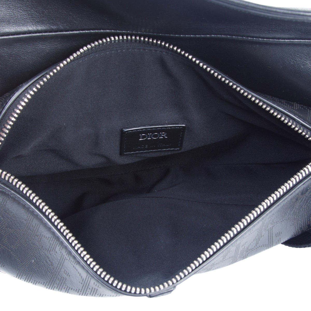 Christian Dior 2021 Calfskin Perforated Oblique Galaxy Saddle Bag w/ Authenticity Card